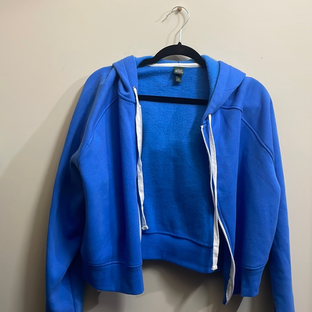 Cropped Blue Cozy Hoodie